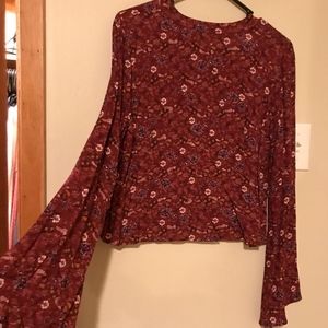 Bell sleeve, mock turtle neck top. WORN ONCE.